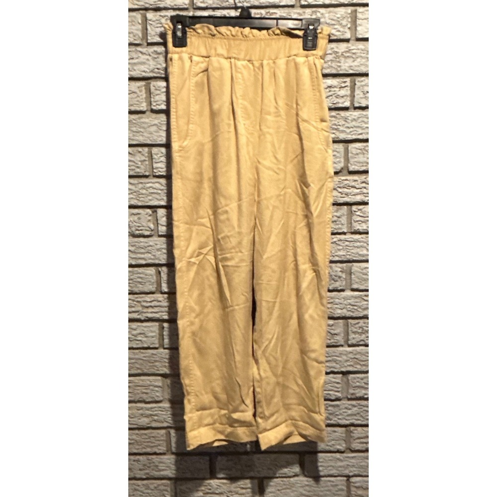 The Group by Babaton Tan Lyocell Paperbag Waist Straight Leg Pants XS